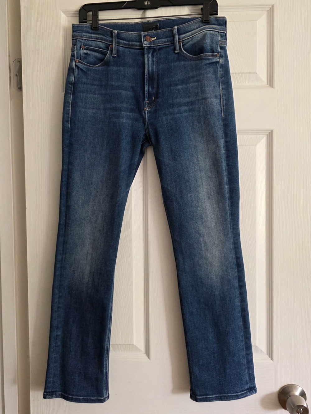 MOTHER Women Straight Jeans - Medium Blue Wash